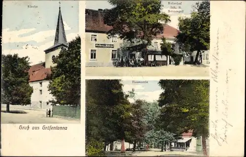 Ak Gräfentonna Tonna in Thüringen, Kirche, Kellerhof