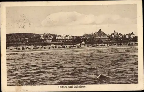 Ak Międzyzdroje Ostseebad Misdroy Pommern, Blick zum Strand
