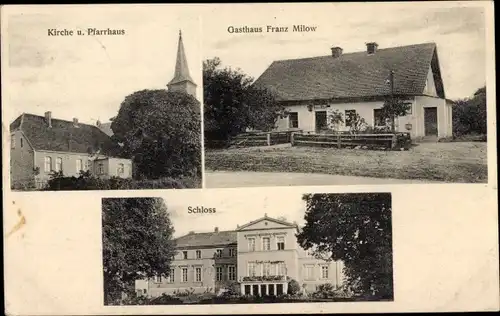 Ak Janowice Groß Jannewitz Pommern, Kirche, Pfarrhaus, Gasthaus, Schloss