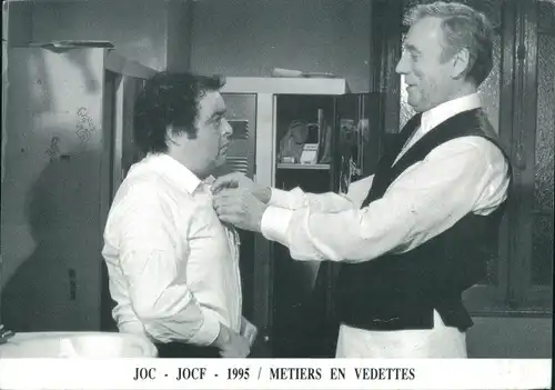 Ak Schauspieler Jacques Villeret, Schauspieler Yves Montand, Film Metiers en Vedettes