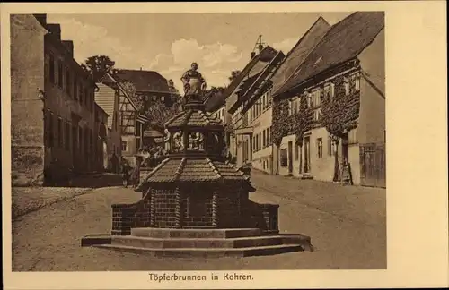 Ak Kohren Sahlis Frohburg Sachsen, Töpferbrunnen