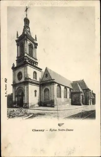 Ak Chauny Aisne, Kirche Notre-Dame