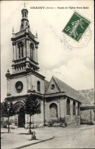 Ak Chauny Aisne, Kirche Notre Dame