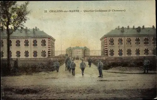 Ak Chalons sur Marne, Quartier Corbineau, 5. Chasseurs