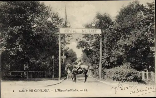 Ak Chalons Camp Mourmelon Camp Marne, Militärkrankenhaus