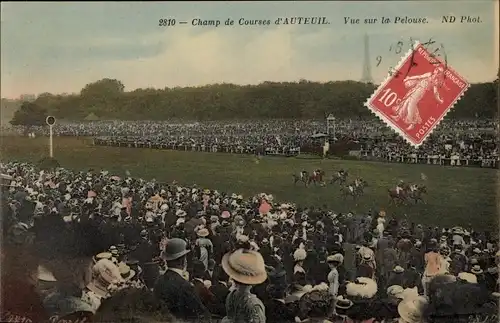 Ak Paris XVI Passy Auteuil, Pferderennbahn, Blick auf den Rasen