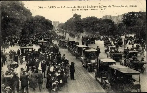 Ak Paris XVI, Avenue du Bois de Boulogne, Arc de Triomphe de l’Etoile