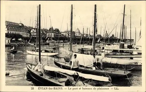 Ak Évian les Bains Haute Savoie, Hafen, Sportboote