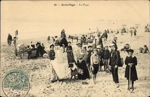 Ak Berck Beach Pas de Calais, Strand