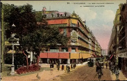 Ak Toulouse Haute Garonne, La Rue d’Alsace-Lorraine, Carrefour LaFayette