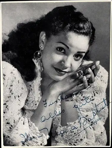 Autogrammkarte Schauspielerin und Sängerin Mona Baptiste, Portrait, Autogramm