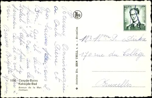 Ak Saint Idesbald Koksijde Coxide Bains Westflandern, Avenue de la Mer