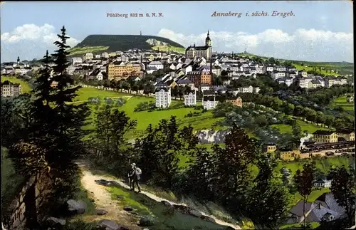 Ak Annaberg Buchholz Erzgebirge, Gesamtansicht, Pöhlberg