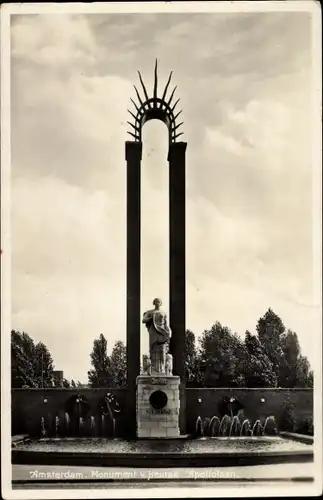 Ak Amsterdam Nordholland Niederlande, Apollolaan, Monument