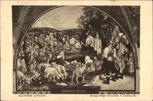 Ak Rehburg Loccum in Niedersachsen, Kloster Loccum, Bergpredigt, Gemälde von Gebhardt