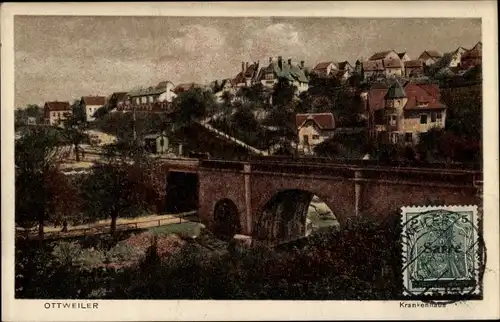 Ak Ottweiler im Saarland, Krankenhaus, Ort, Brücke