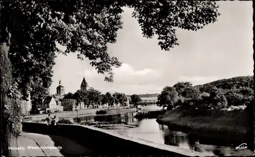 Ak Hameln an der Weser, Weserpromenade