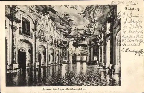Ak Bückeburg, Großer Saal im Residenzschloss, Malereien
