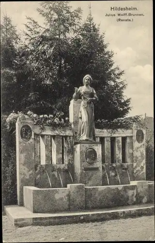 Ak Hildesheim in Niedersachsen, Julius Wolff-Brunnen, Renata