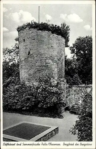 Ak Polle an der Weser, Bergfried der Burgruine