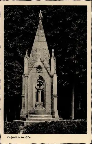 Ak Tetzelstein Elm Schöppenstedt Niedersachsen, Denkmal