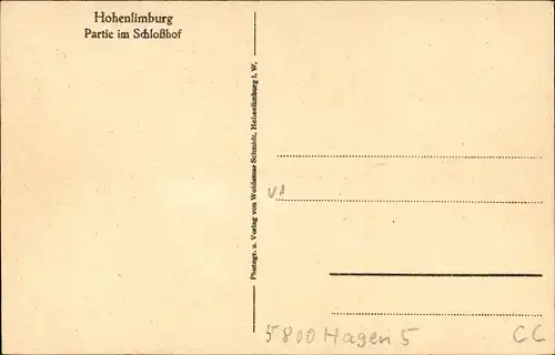 Ak Hohenlimburg Hagen in Westfalen, Schlosshof