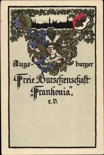 Studentika Ak Augsburg in Schwaben, Freie Burschenschaft Frankonia e.V., Wappen