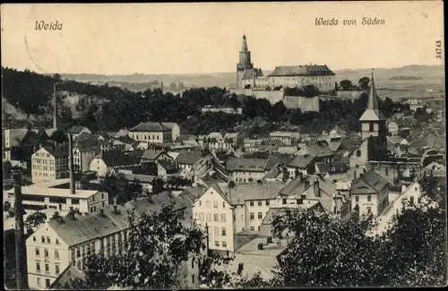 Ak Weida in Thüringen, Gesamtansicht von Süden aus, Osterburg