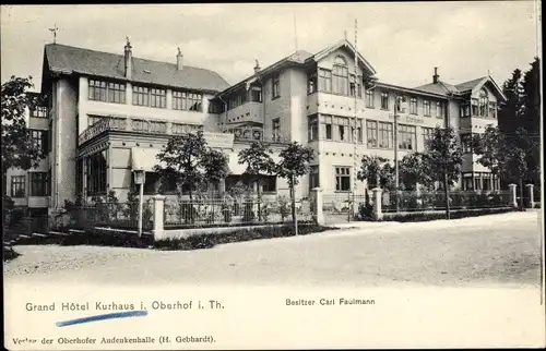 Ak Oberhof im Thüringer Wald, Grand Hotel Kurhaus, Inh. Carl Faulmann