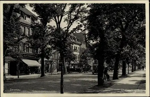 Ak Ilmenau in Thüringen, Lindenstraße, Geschäft v. Carl Schwarz