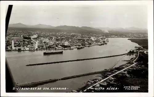 Ak Itajaí Brasilien, Est. de Sta. Catarina, Vista Aerea