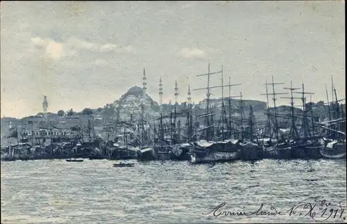 Ak Konstantinopel Istanbul Türkei, Gesamtansicht, Hafen