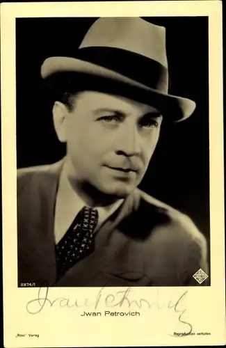 Ak Schauspieler Iwan Petrovich, Portrait, Hut, Autogramm