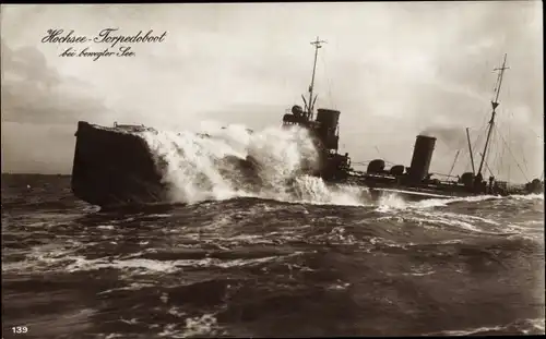 Ak Deutsches Kriegsschiff, Hochsee Torpedoboot bei bewegter See