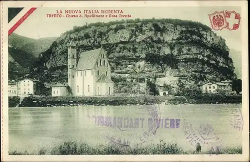 Ak Trento Trient Südtirol, Kirche S. Apollinare und Doss Trento