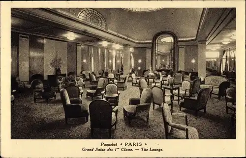 Ak Paquebot Paris, CGT, Großer Salon