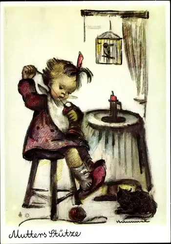 Künstler Ak Hummel, Berta, Mutters Stütze, Nr. 5438