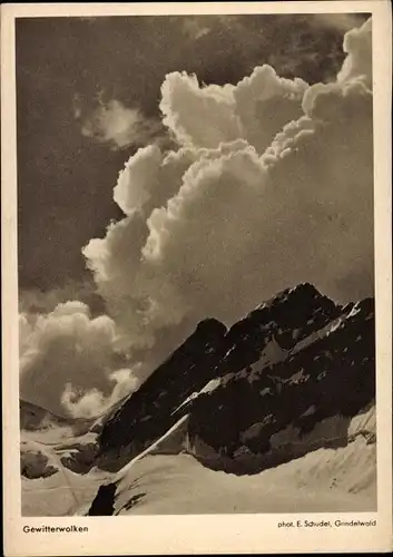 Ak Gewitterwolken, Gebirge, Landschaft