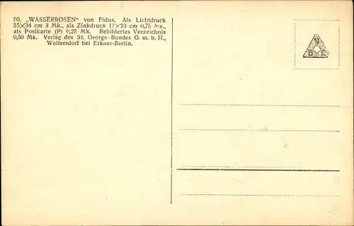 Jugendstil Künstler Ak Fidus, Nr. 50 Wasserrosen