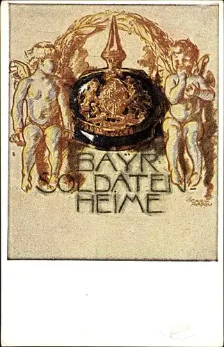 Künstler Ak Zu Gunsten der Spende für Bayrische Soldatenheime an und hinter der Front