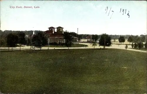 Ak Denver Colorado USA, Stadtpark, Pavillon