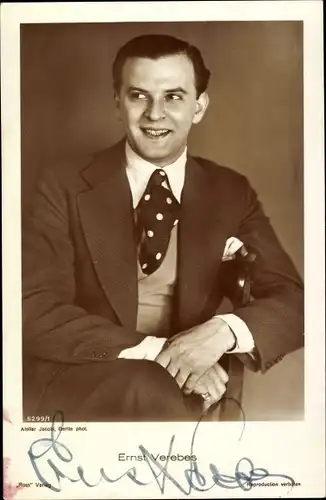 Ak Schauspieler Ernst Verebes, Portrait, Autogramm