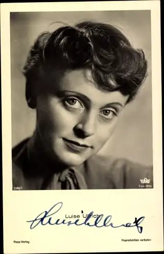 Ak Schauspielerin Luise Ullrich, Portrait, Autogramm