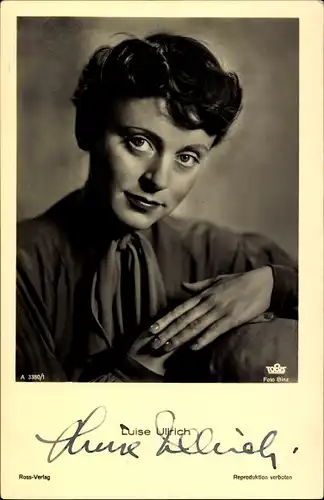 Ak Schauspielerin Luise Ullrich, Portrait, Ross Verlag A 3380/1, Autogramm