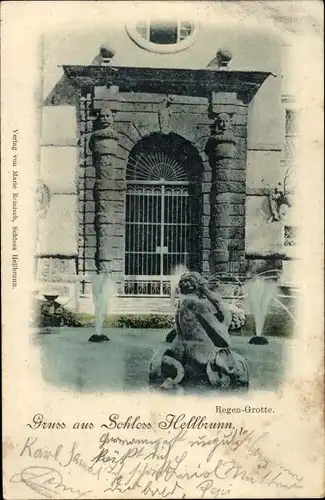 Ak Salzburg in Österreich, Lustschloss Hellbrunn, Regen Grotte
