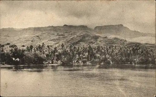 Ak Neue Hebriden Vanuatu, Panorama, Küste, Palmen