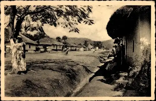 Ak Bujumbura Usumbura Burundi, Eine Straße in der Cité du Belge