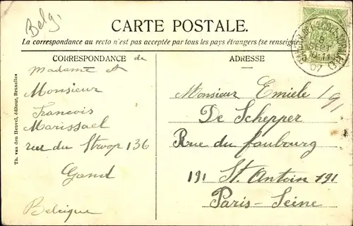 Ak Gent Gent Ostflandern, Au Parc, Zitadellentor