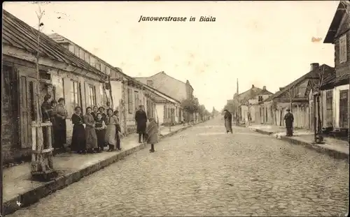 Ak Bielsko Biała Bielitz Biala Oberschlesien, Janowerstraße, Anwohner