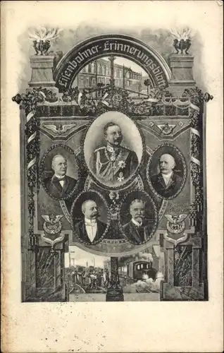 Ak Eisenbahner Erinnerungsblatt, Kaiser Wilhelm II.